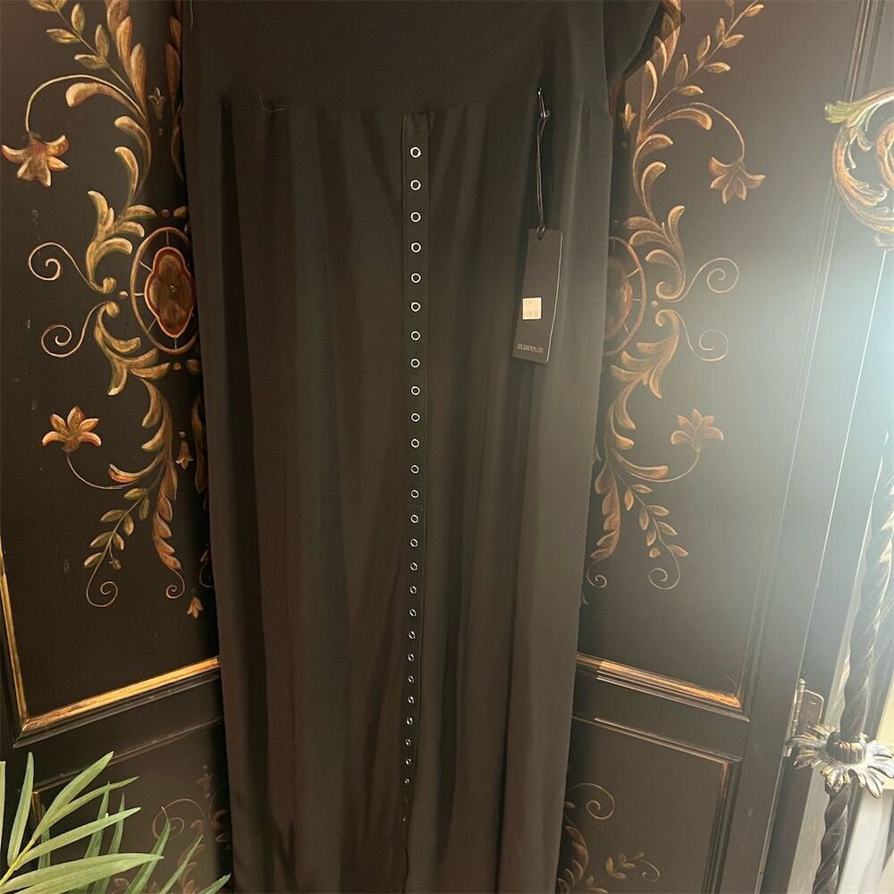 Sun Kim/Comfy  Women's Black Maxi skirt M Long Button Detail